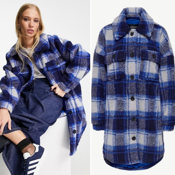 ASOS Jackets & Blazers - NWT Asos Only Brand Longline Teddy Coat Check Firm & Last Price